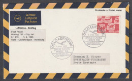 Norwegen: 1969, LuPo Fernbrief In EF, LH 215 /Erstflug Boeing 737 / Oslo-Copenhagen-Hamburg /  SoStpl. OSLO FLUGHAVN - Briefe U. Dokumente