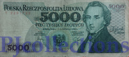 Delcampe - POLAND 5000 ZLOTYCH 1982 PICK 150a FINE - Pologne