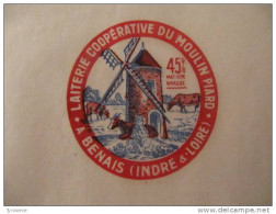 T724 / étiquette D'emballage Fromage Moulin à Vent Fabriqué à La Laiterie Du Moulin Piard à BENAIS - Indre Et Loire 37 - Facturen