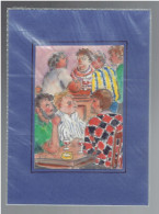 GOUACHE ET CRAYON SUR CANSON TITRE REMALARD AU CAFE DU COMMERCE SIGNE BO - Gouaches