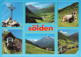 [-5%] AUTRICHE - Sôlden - Gipfelkreuz Gaislachkogel - Otztaler Grauvieh - Multivues - Carte Postale Ancienne - Sölden
