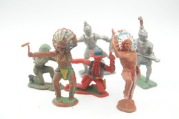 Crescent Toys Co LTD , Mixed Lot Indians Knights Cowboys British Army , Made In England, Vintage, Lot - Figuren