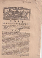 Pamflet 1787 Joseph II, Concernant Les Métiers Et Autres Corps (V3236) - Historical Documents