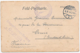 Delcampe - WW1 1914 POW Courrier Prisonnier Guerre Camp OHRDRUF THURINGEN FELDPOST KARTE Feld Post Karte Geprüft TOURS - WW I