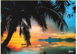 [-5%] Polynésie Française - Tahiti - Coucher De Soleil - Moorea - Carte Postale Ancienne - Tahiti