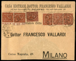 Regno - Umberto I - Due Coppie + Singolo 2 Cent Vitt. Em. II + 10 Cent Umberto I (15 + 38) Su Lettera Da Palermo Per Mil - Other & Unclassified