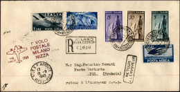 Repubblica - 1949 (16 Luglio) - Milano Nizza - Aerogramma Raccomandato Affrancato Con Erp (601/603) + Complementari (599 - Other & Unclassified
