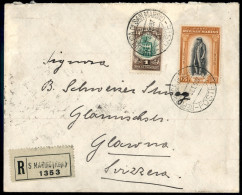 San Marino - 1,75 Lire Delfico (204) + Complementare (149) - Raccomandata Per La Svizzera Del 7.9.37 - Other & Unclassified