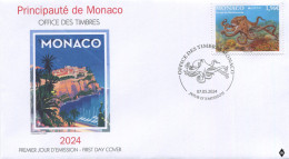 Delcampe - Monaco 2024 Europa CEPT Underwater Fauna Octopus SECOND PRINT 10.06.24 FDC - FDC