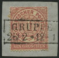 PREUSSEN NDP 16 BrfStk, GRUPPE, R2 Zentrisch Auf 1 Gr. Rotkarmin, Prachtbriefstück - Used