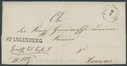 THURN Und TAXIS SPANGENBERG, L1 Auf Brief (1809) Mit Inhalt Nach Hannover, Zusätzlicher K1 HALBERSTADT Auf Der Vordersei - Prephilately