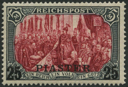 DP TÜRKEI 23I/IV , 1900, 25 PIA. Auf 5 M., Type I, Nachmalung Nur Mit Deckweiß, Falzrest, Pracht, Fotobefund Steuer, Mi. - Turkey (offices)