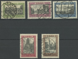 FREIE STADT DANZIG 207-11 O, 1924, Ansichten I, Normale Zähnung, Prachtsatz, Meist Gepr. Kniep, Mi. 320.- - Used
