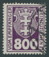 PORTOMARKEN P 20X O, 1923, 800 Pf. Dunkelpupur, Zeitgerechte Entwertung (DANZIG) 5 (b), Pracht, Fotoattest Soecknick, Mi - Postage Due