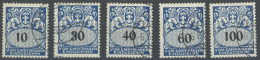 PORTOMARKEN P 43-47 O, 1939, 10 Pf. - 100 Pf. Dunkelkobalt/schwarz, Wz. 5, Prachtsatz, Gepr. Soecknick, Mi. 550.- - Postage Due