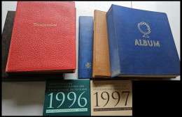 WUNDERKISTEN, NACHLÄSSE O,, , Sammlernachlass Im Karton: 5 Alben Nachkriegsdeutschland, Dazu 2 Jahressammlungen Von 1996 - Other & Unclassified