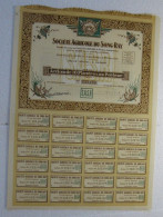 Société Agricole Du Song Ray 1927 Siège Sociale Saigon , Action De 10 Piastres Au Porteur - Asia