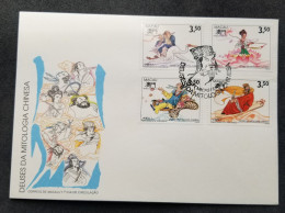 Macau Macao Gods Of Chinese Mythology II 1993 Folk Tales Buddha Crane God (stamp FDC) - Briefe U. Dokumente