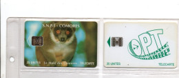 2 Télécarte Comores - Toutes Différentes - Lémurien Maki - Comoros