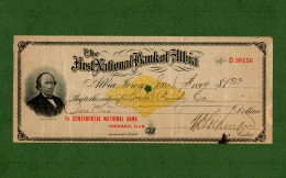 USA Check First National Bank Of Albia Iowa 1899 Print A. Drake Bank's President - Autres & Non Classés
