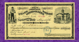 USA Check Nevada Seat Of Government State Controllers Warrant CARSON 1886 - Autres & Non Classés