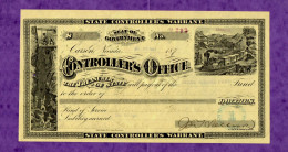 USA Check Nevada State Controller's Warrant CARSON 1881 - Autres & Non Classés