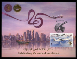 Delcampe - QATAR (2022) Carte Maximum Card - QATAR AIRWAYS, Celebrating 25 Years Of Excellence, Skytrax, Airline, Avion, Aircraft - Qatar