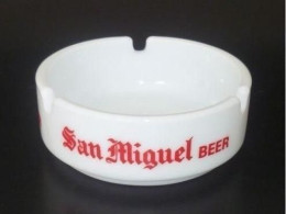 Old San Miguel Beer Cigarette Porcelain Ashtray - Porcelain