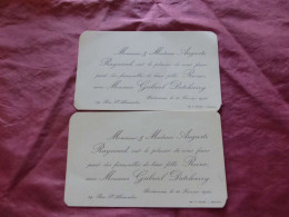 VP-876 , Lot De Deux Faire Part De Fiançailles De Leur Petite Fille Reine, Bédarieux, 14 Février 1920 - Engagement