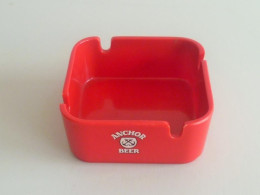 Vintage ! Anchor Beer Classic Logo Red Melamine Ashtray - Other & Unclassified