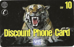 Switzerland: Prepaid Discount Phone Card - Tiger - Katzen