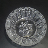 Vintage Gorgeous 1970s' Heavy Crystal Clear Glass 8 Sides Star Cutting Cigarette Ashtray (#1) - Glass