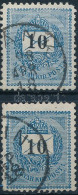 O 1889 2 Db Feketeszámú 10kr Az Egyik Hiányos 0 Az értékszámban, A Másik Lefelé Tolódott - Other & Unclassified