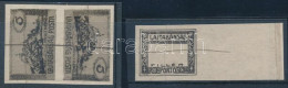 (*) Nyugat-Magyarország VII. 1921 Fogazatlan Fekete Próbanyomatok: 5K Fordított Párban + Portóbélyeg Nagy Jobboldali ívs - Other & Unclassified