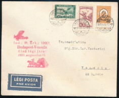 1931 Budapest-Velence Első Légi Járatának Küldeménye, érkezési Bélyegzéssel, "MÁTYÁSFÖLD REPÜLŐTÉR" - Other & Unclassified