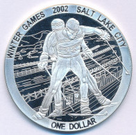 Cook-szigetek 2002. 1D Ag "Téli Olimpia 2002 Salt Lake City - Sí" T:AU (PP) Fo. Cook Islands 2002. 1 Dollar Ag "2002 Win - Unclassified
