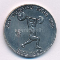 Dél-Korea 1987. 2000W Ni "1988. Nyári Olimpiai Játékok - Szöul / Súlyemelés" T:UNC South Korea 1987. 2000 Won Ni "Olympi - Unclassified