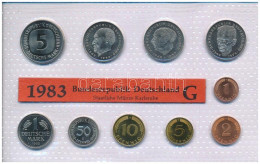 NSZK 1983G 1pf-5M (10xklf) Forgalmi Sor Fólia Tokban T:UNC  GFR 1983G 1 Pfennig - 5 Mark (10xdiff) Coin Set In Foil Pack - Unclassified