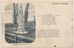 T2 1910 Miriszló, Mirislau (Nagyenyed, Aiud); Alsófehér Vármegye, Az 1600. évi Miriszlói Csata Emlékműve. Winkler János  - Unclassified