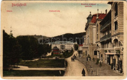T2/T3 1913 Bártfafürdő, Bardejovské Kúpele, Bardiov, Bardejov; Sétatér, Deák Szálloda, Erzsébet Királyné Szálloda, Reich - Unclassified