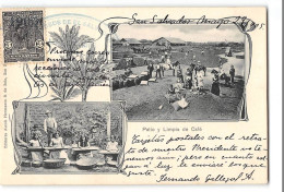 CPA El Salvador Patio Y Limpia De Café - El Salvador