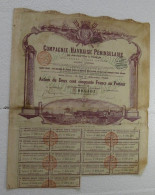Compagnie Havraise Péninsulaire De Navigation à Vapeur 1922,  Action De 250 Francs Au Porteur - Scheepsverkeer