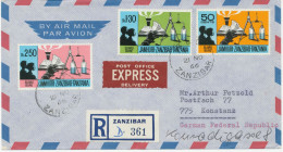 ZANZIBAR TANZANIA 1966,  Introduction Of Free Education (Tanganyika And Zanzibar) Complete On Rare Superb Registered Exp - Zanzibar (1963-1968)