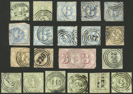 GERMANY: Southern District, Sc.56 + Other Values, Group Of Used Rouletted Stamps, There Are Some Interesting Cancels, A  - Other & Unclassified