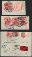 GERMANY: Michel S2.12 (with Advertising Label For AQUADENT) + 10Pg. Strip Of 3, Franking An Express Cover Sent From Dres - Other & Unclassified