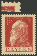 GERMANY: Sc.79b, 1911 10pf. Red With " 911" Variety, VF Quality!" - Other & Unclassified