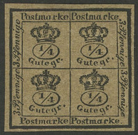 GERMANY: Sc.12, 1857 4x ¼ggr. Mint Original Gum, Very Fine Quality! - Brunswick