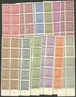 GERMANY - SOVIET ZONE: Michel 126/37, 1945 Figures, Complete Set Of 12 Values In MNH Blocks Of 10, Excellent Quality! - Other & Unclassified