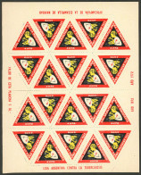 ARGENTINA: Argentina League Of Fight Against Tuberculosis, Year 1972 (doctor Using A Microscope), Complete Sheet Of 20 L - Cinderellas