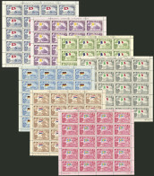 LIBERIA: Sc.368/370 + C114/117, 1958 Flag Of Countries That President Tubman Visited, Complete Set Of 7 Values In Sheets - Liberia